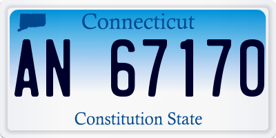 CT license plate AN67170