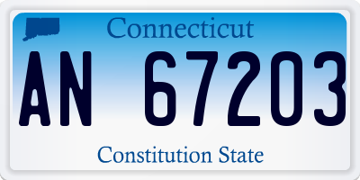CT license plate AN67203