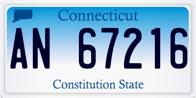 CT license plate AN67216