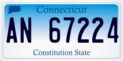 CT license plate AN67224