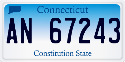CT license plate AN67243