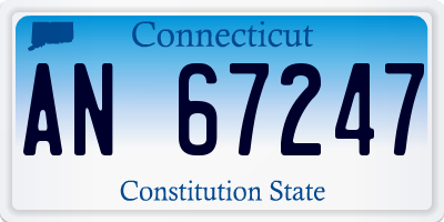 CT license plate AN67247