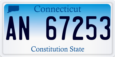 CT license plate AN67253