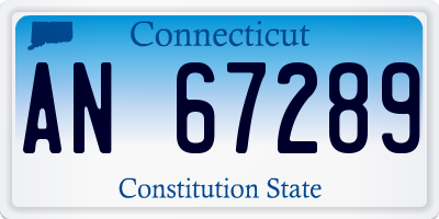CT license plate AN67289