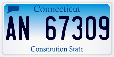 CT license plate AN67309