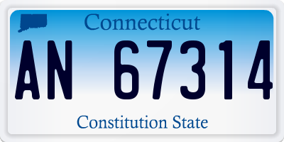 CT license plate AN67314