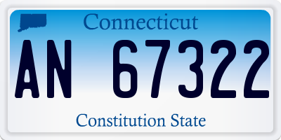 CT license plate AN67322