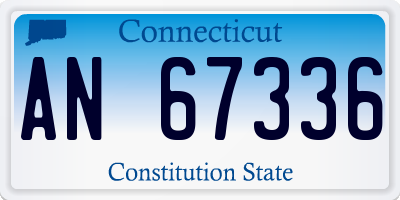 CT license plate AN67336
