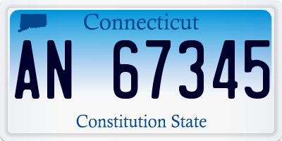 CT license plate AN67345