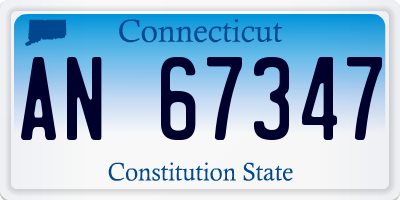 CT license plate AN67347