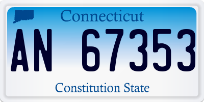 CT license plate AN67353