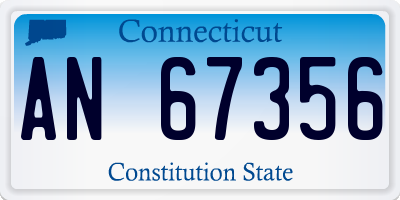 CT license plate AN67356