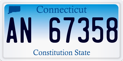 CT license plate AN67358