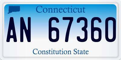 CT license plate AN67360