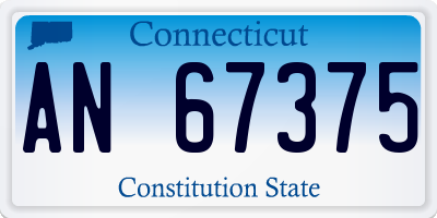 CT license plate AN67375