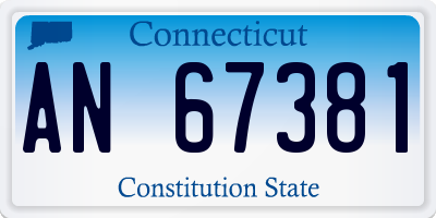 CT license plate AN67381