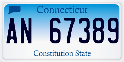 CT license plate AN67389