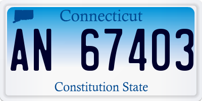 CT license plate AN67403