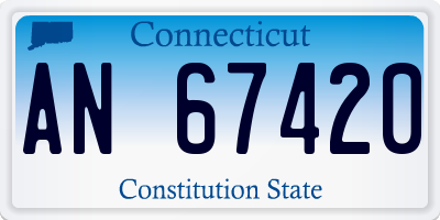 CT license plate AN67420