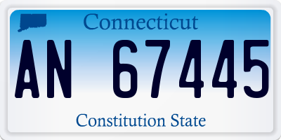 CT license plate AN67445