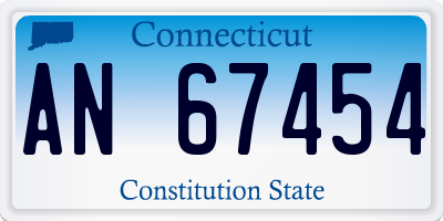CT license plate AN67454