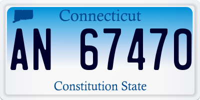 CT license plate AN67470