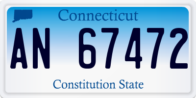 CT license plate AN67472
