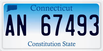 CT license plate AN67493