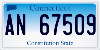 CT license plate AN67509