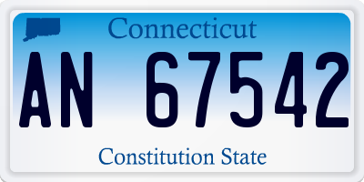 CT license plate AN67542