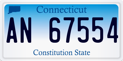 CT license plate AN67554