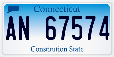 CT license plate AN67574