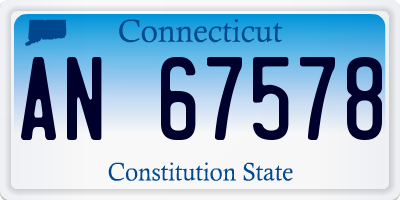 CT license plate AN67578
