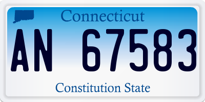 CT license plate AN67583