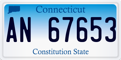 CT license plate AN67653