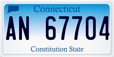 CT license plate AN67704