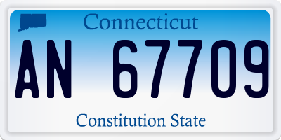 CT license plate AN67709