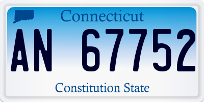 CT license plate AN67752
