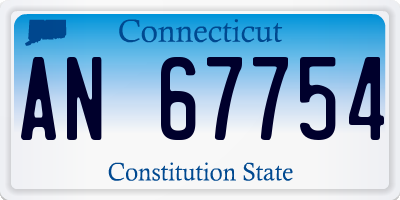 CT license plate AN67754