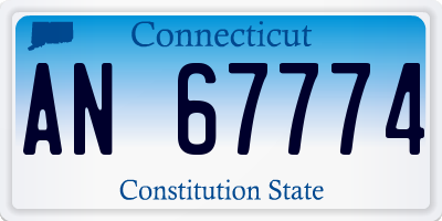 CT license plate AN67774
