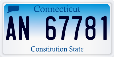 CT license plate AN67781