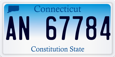 CT license plate AN67784