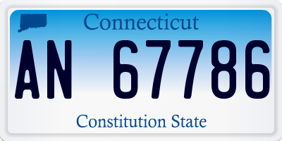 CT license plate AN67786