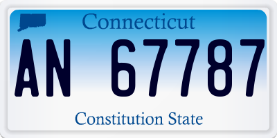 CT license plate AN67787