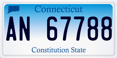 CT license plate AN67788