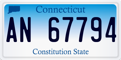 CT license plate AN67794