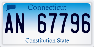 CT license plate AN67796