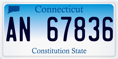 CT license plate AN67836