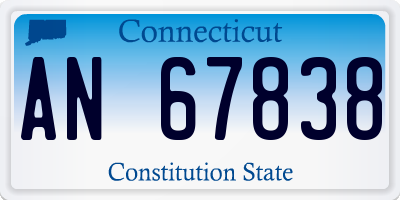 CT license plate AN67838
