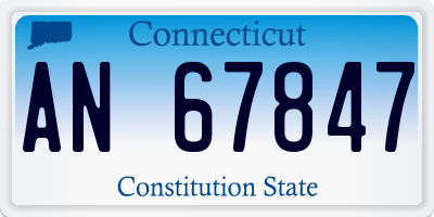 CT license plate AN67847